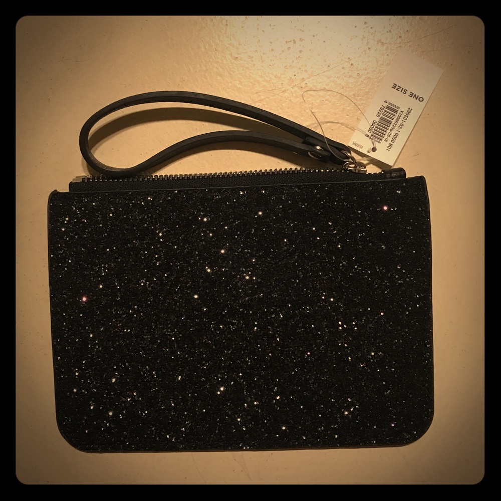 black glittery wristlet